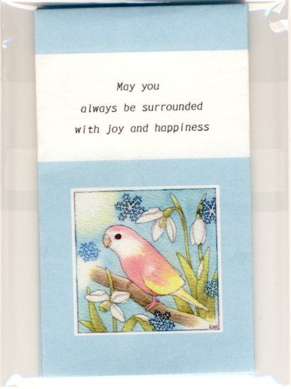 和紙　ぽち袋　ミニ封筒　アキクサインコ　スノードロップ　英語版　(3枚セット） - 小鳥雑貨専門のお店　スウィート・バーディー・ブティック