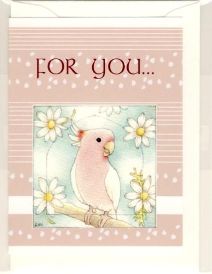 メッセージカード　クルマサカオウム　マーガレット - 小鳥雑貨専門のお店　スウィート・バーディー・ブティック