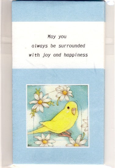和紙　ぽち袋　ミニ封筒　セキセイインコ　 マーガレット  英語版　(3枚セット） - 小鳥雑貨専門のお店　スウィート・バーディー・ブティック