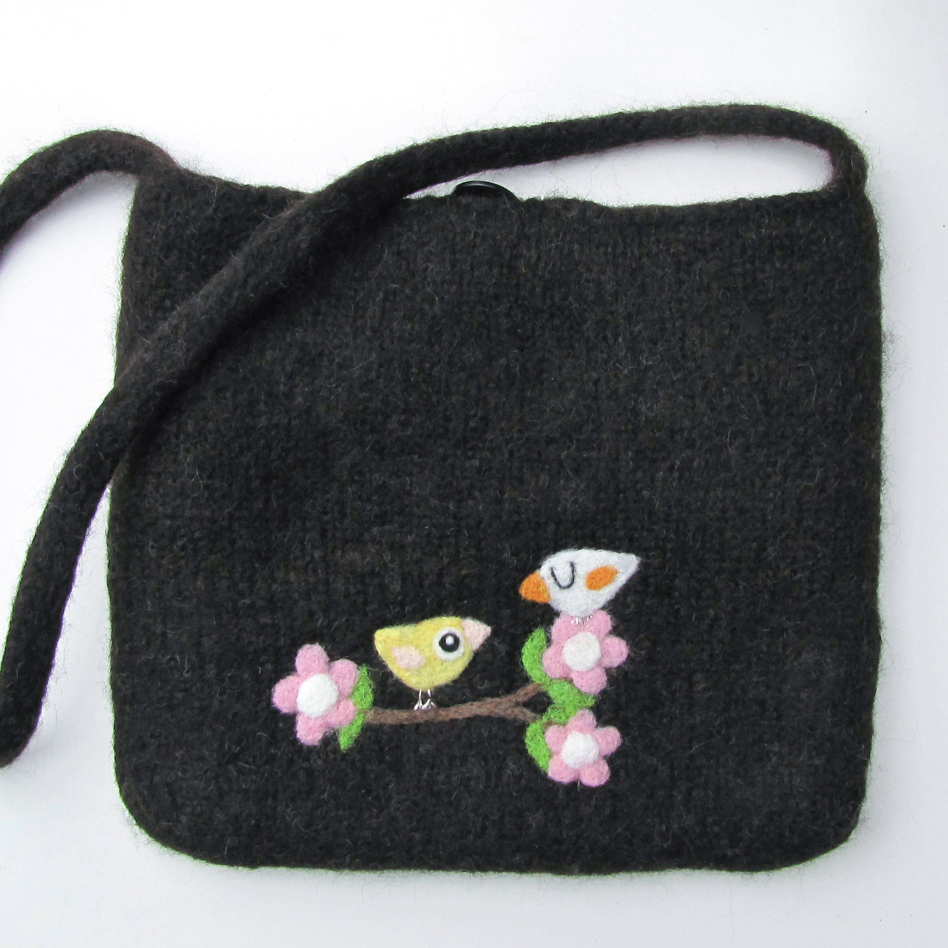 愛鳥コレクション　羊毛フェルトバッグ　セキセイインコ　ラージサイズ - 小鳥雑貨専門のお店　スウィート・バーディー・ブティック