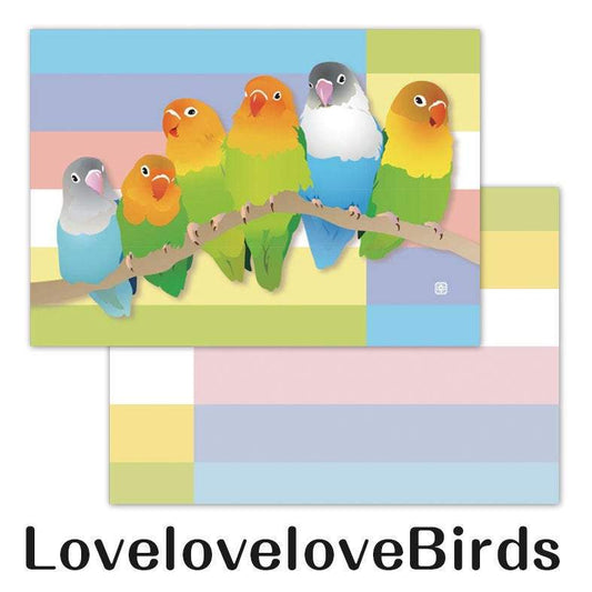 メモ帳　LoveloveloveBirds ボタンインコ - 小鳥雑貨専門のお店　スウィート・バーディー・ブティック